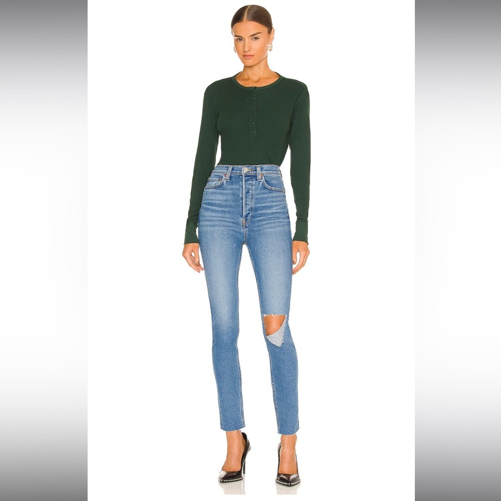 RE/DONE Originals 90s Ultra High Rise Skinny in Broken Through Size 27